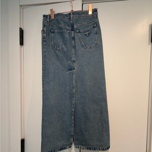 Prada Blue Denim Midi Skirt